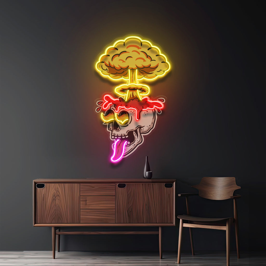 Exploded Skull LED Neon Sign Light Pop Art