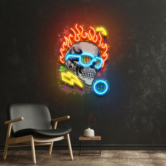 Galaxy Skull LED Neon Sign Light Pop Art