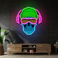 Headphone Skull LED Neon Sign Light Pop Art