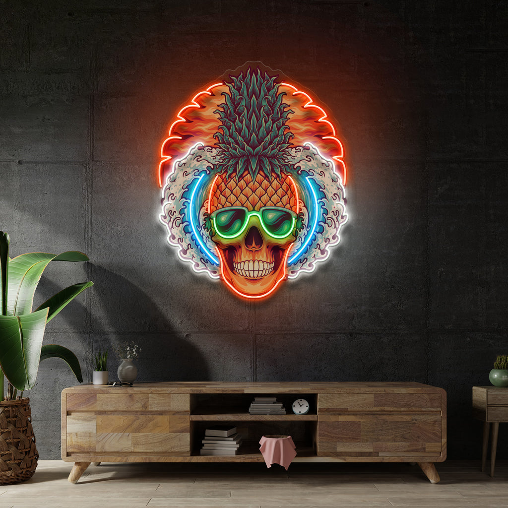 Pineapple Sea Skull LED Neon Sign Light Pop Art