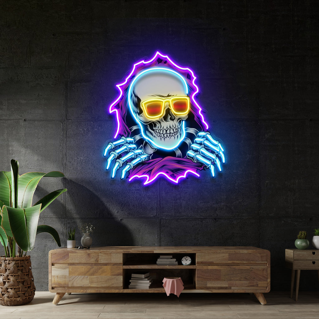 Skull Hole LED Neon Sign Light Pop Art