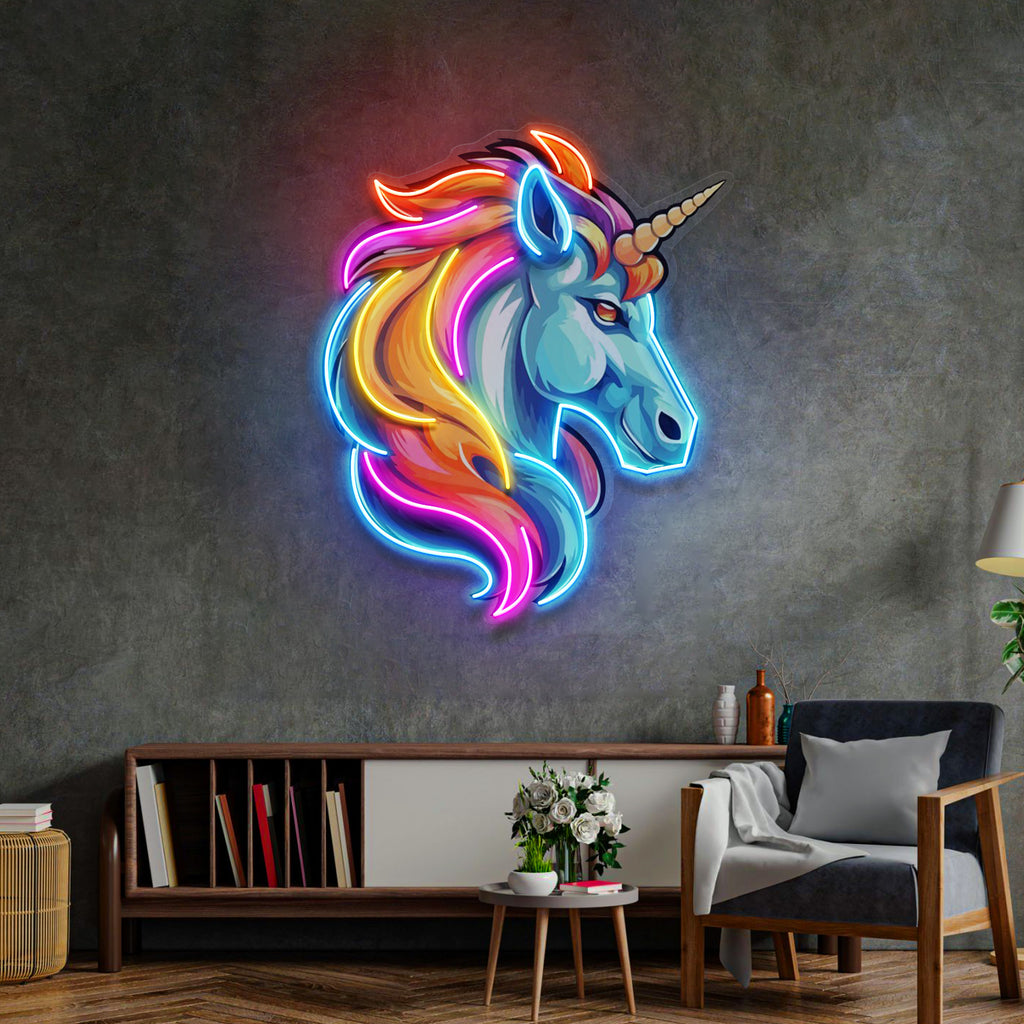 Unicorn Head LED Neon Sign Light Pop Art