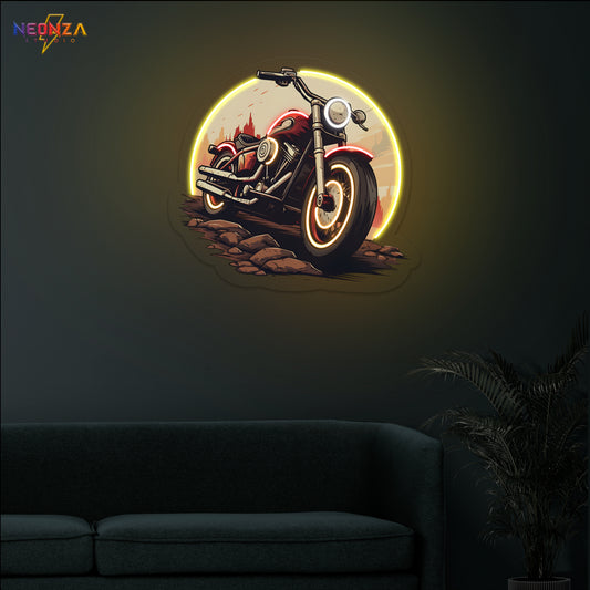 Vintage Motorcycle Neon sign Artwork