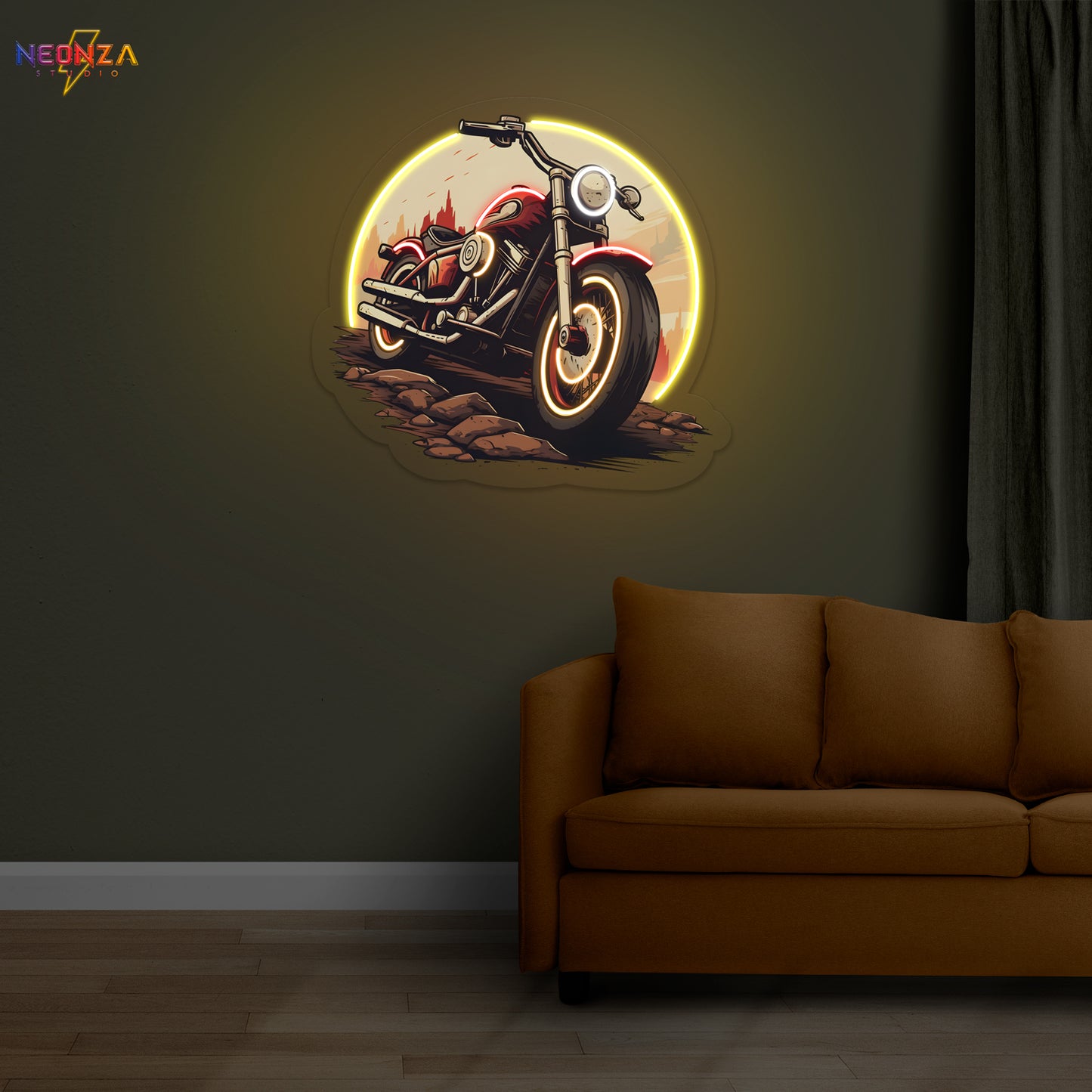 Vintage Motorcycle Neon sign Artwork