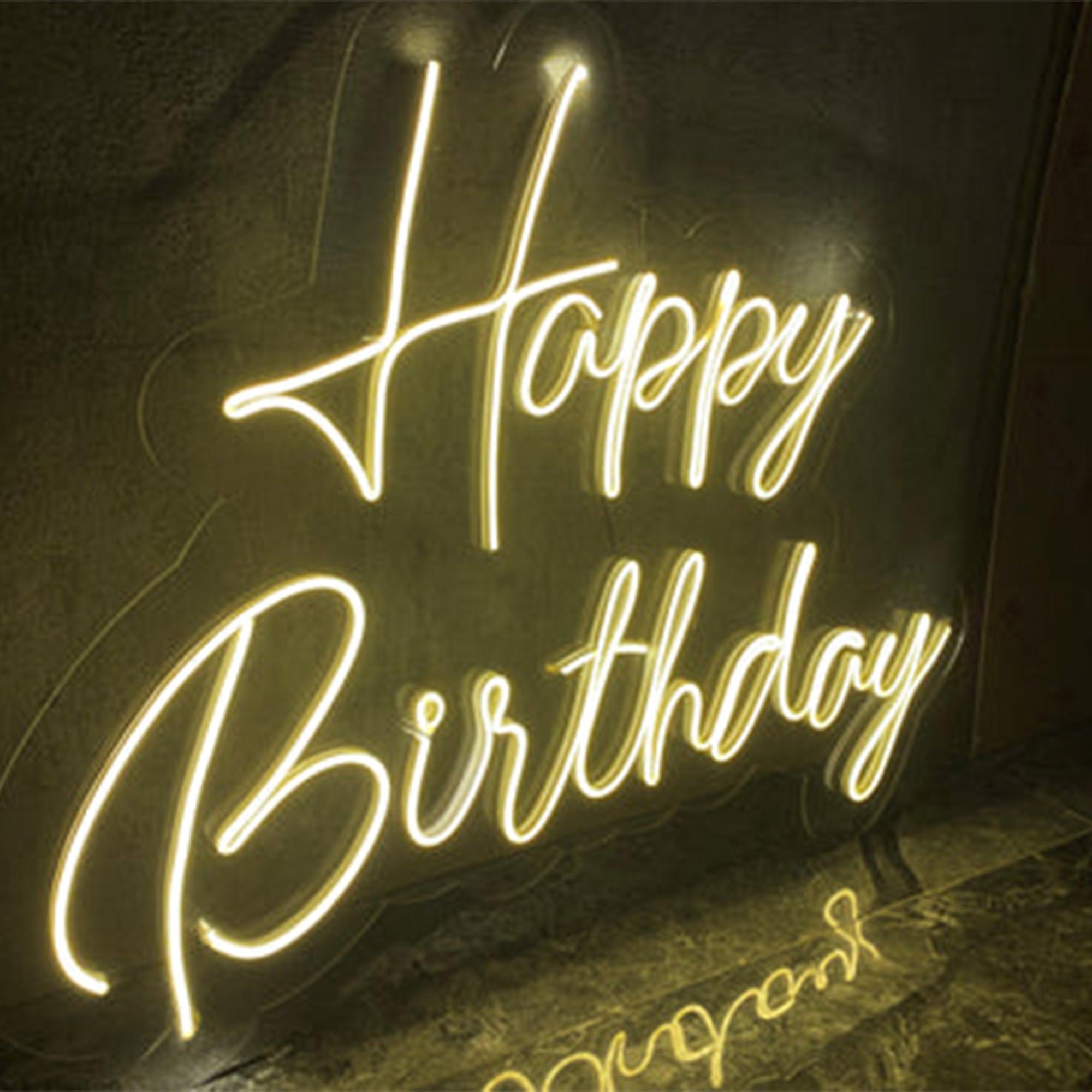 Buy Happy Birthday Neon Sign Pink Online India – Neonzastudio