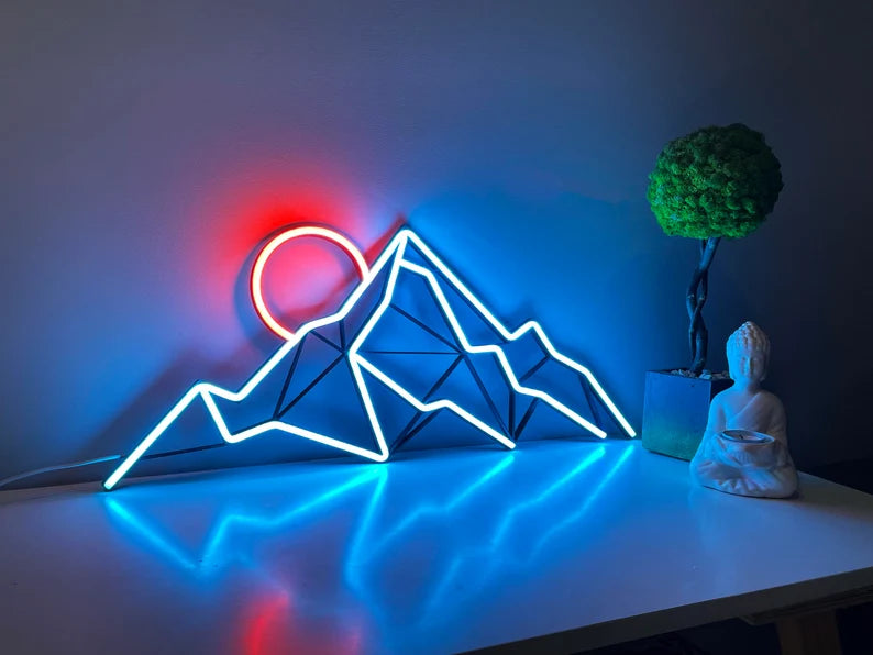 Buy mountain neon wall art landscape Neon Sign Neonzastudio
