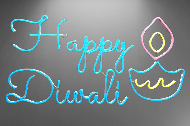 Neon Sign Lights "Happy Diwali" - Neonzastudio