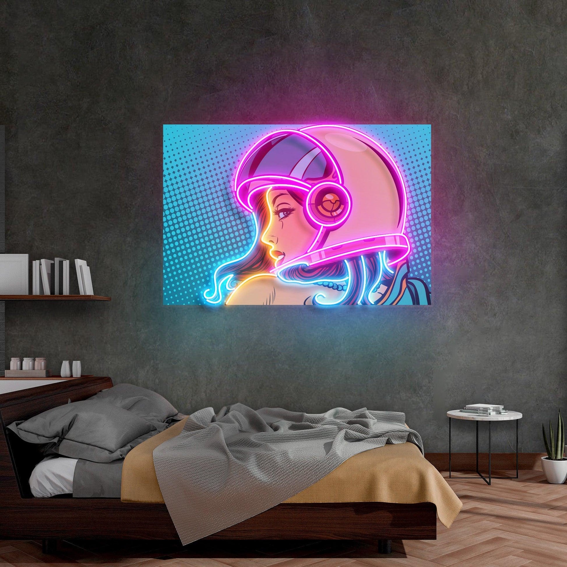 Astronaut Girl Led Neon Acrylic Artwork - Neonzastudio