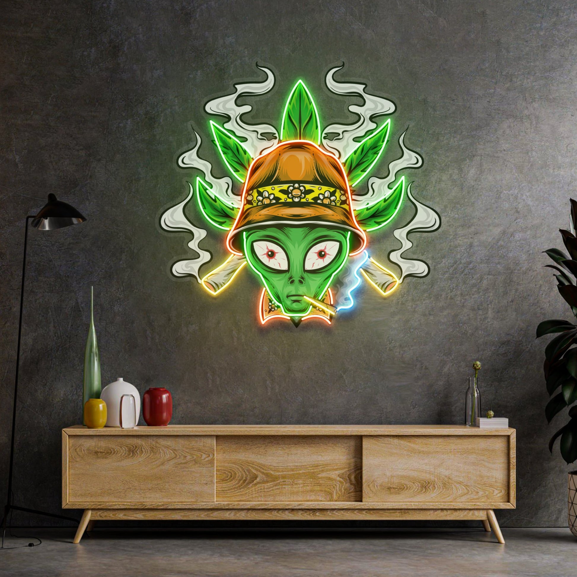Addict Alien LED Neon Sign Light Pop Art - Neonzastudio