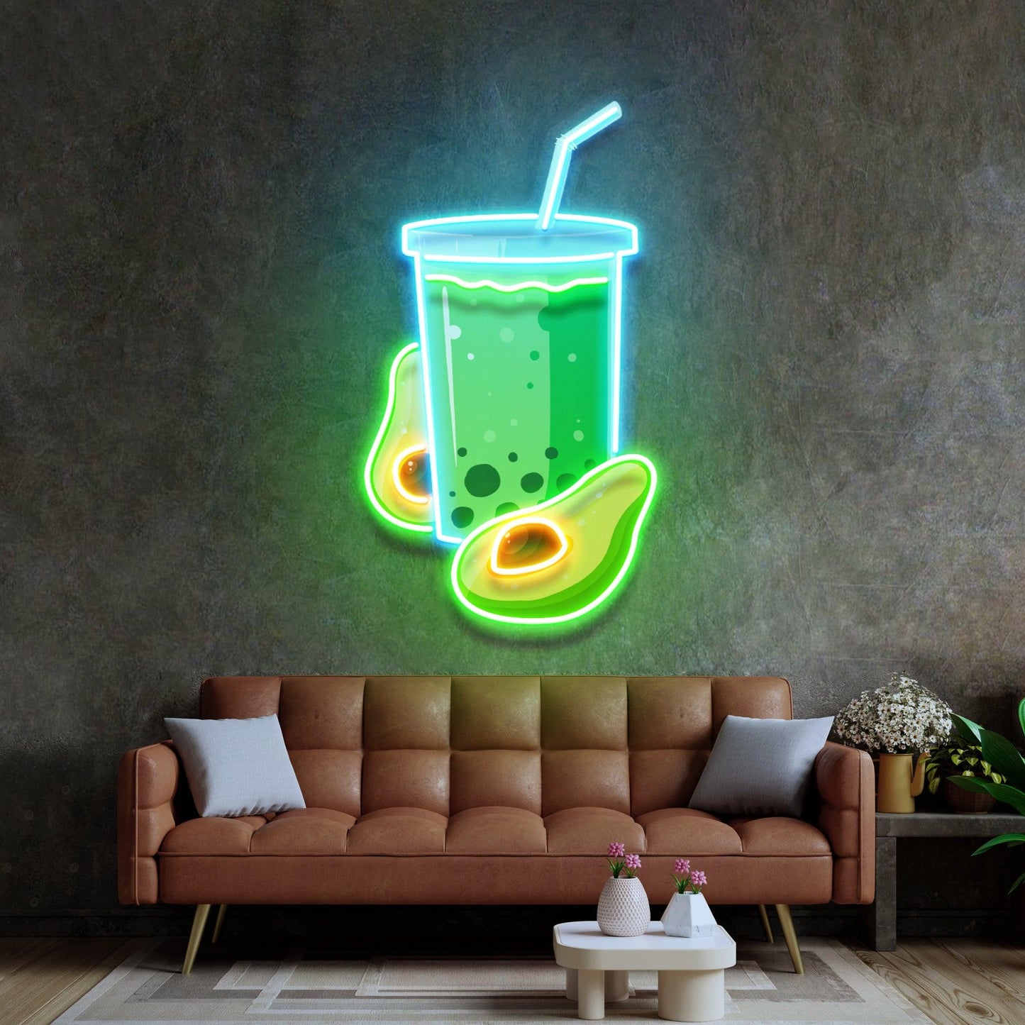 Avocado Smoothie Led Neon Acrylic Artwork