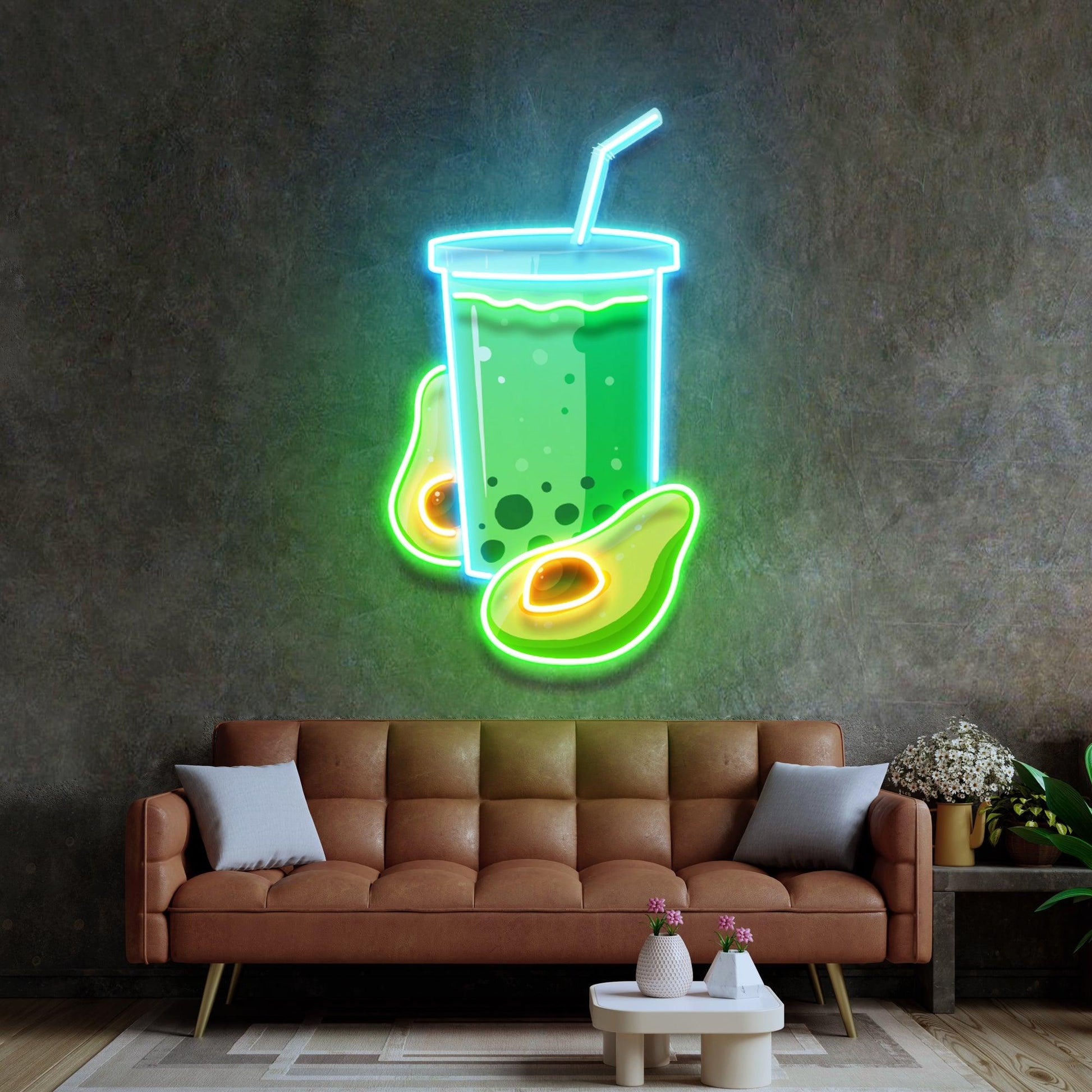 Avocado Smoothie Led Neon Acrylic Artwork - Neonzastudio