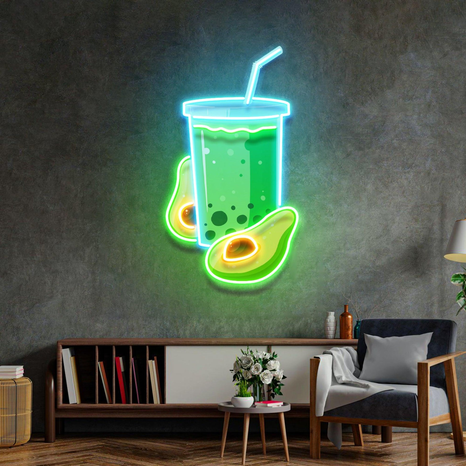 Avocado Smoothie Led Neon Acrylic Artwork - Neonzastudio