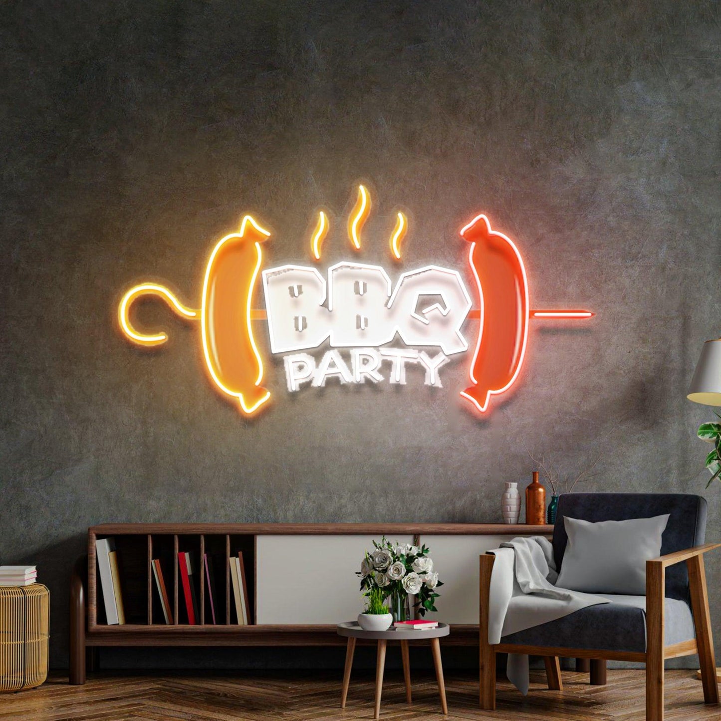 BBQ Party Led Neon Acrylic Artwork - Neonzastudio