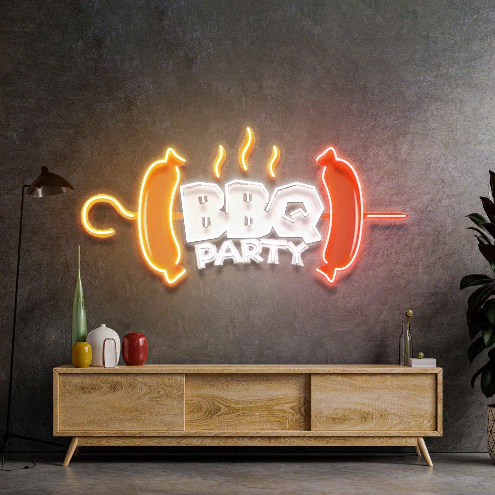 BBQ Party Led Neon Acrylic Artwork - Neonzastudio