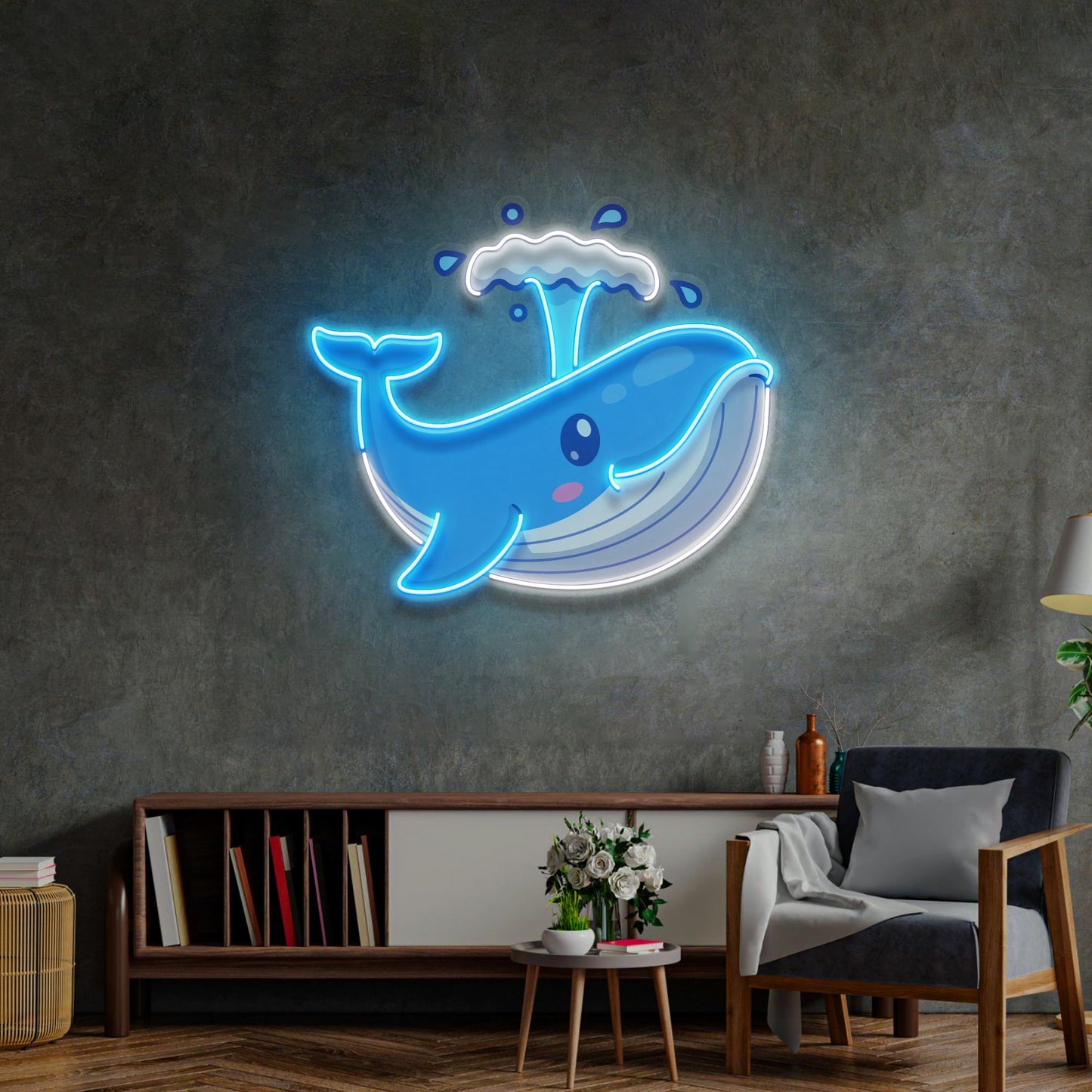 Baby Whale Spout LED Neon Sign Light Pop Art