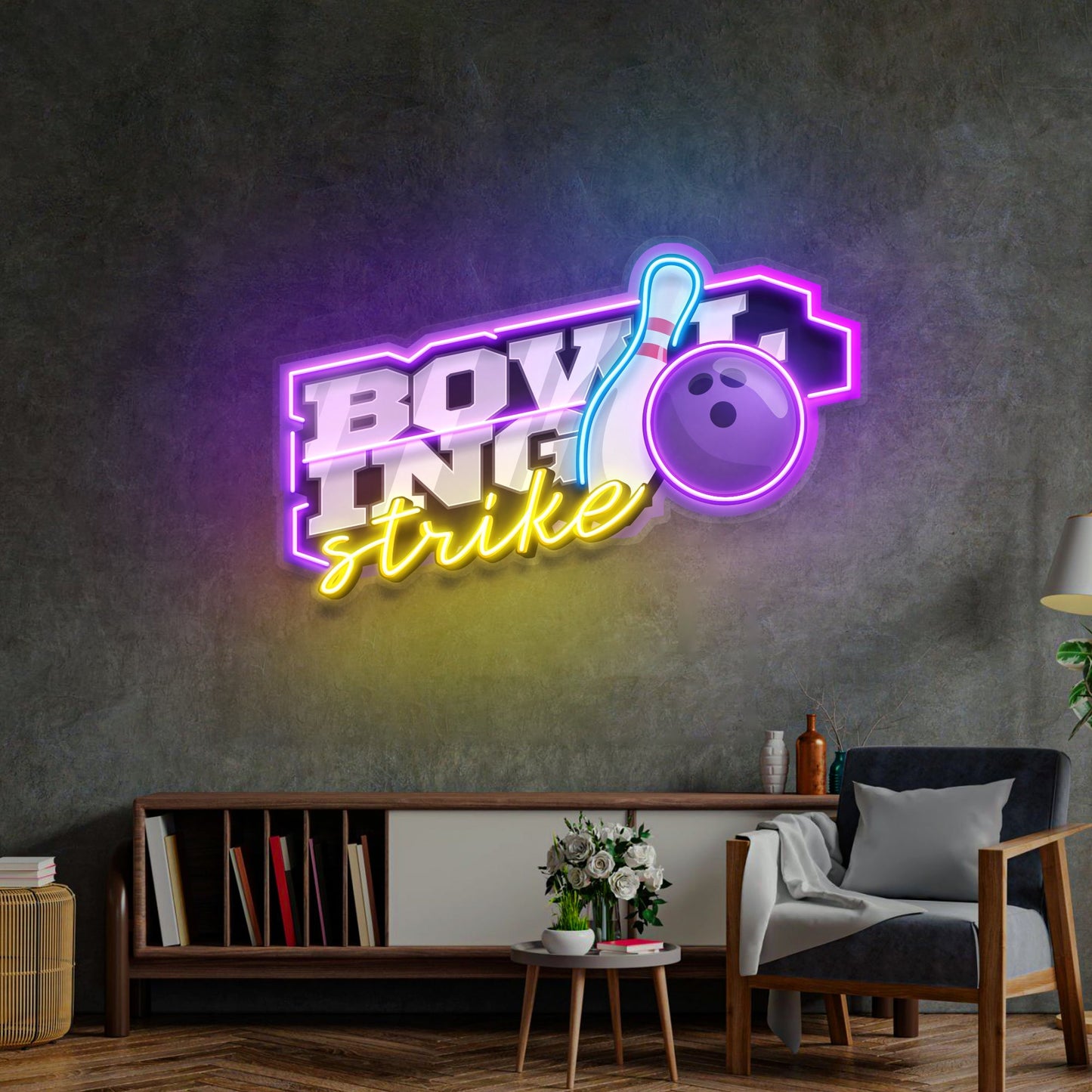 Bowling Strike LED Neon Sign Light Pop Art - Neonzastudio