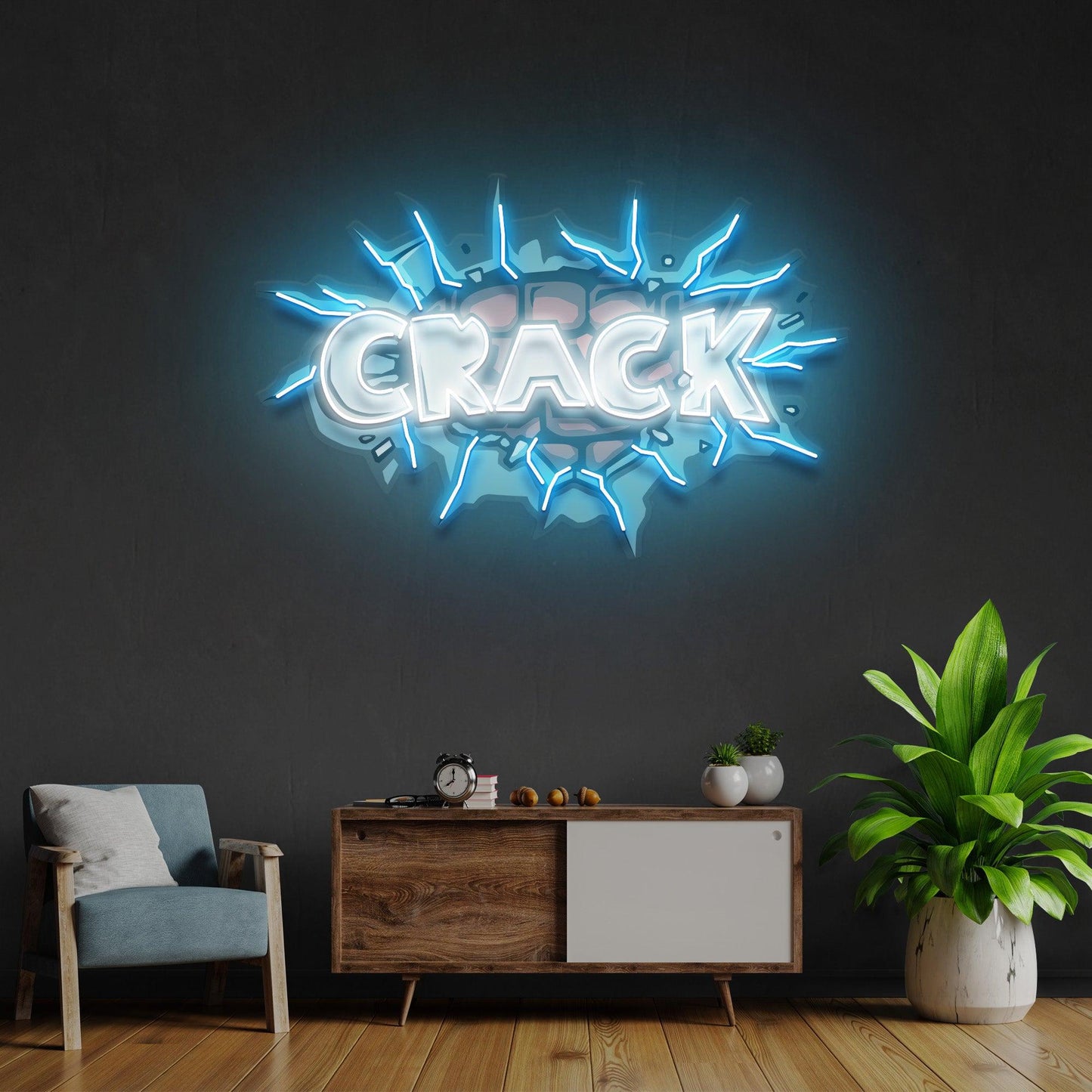 Crack Led Neon Acrylic Artwork - Neonzastudio