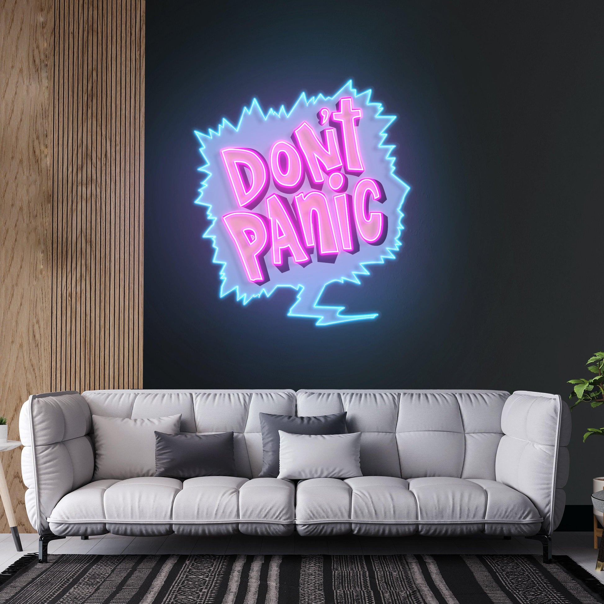 Don't Panic Led Neon Acrylic Artwork - Neonzastudio