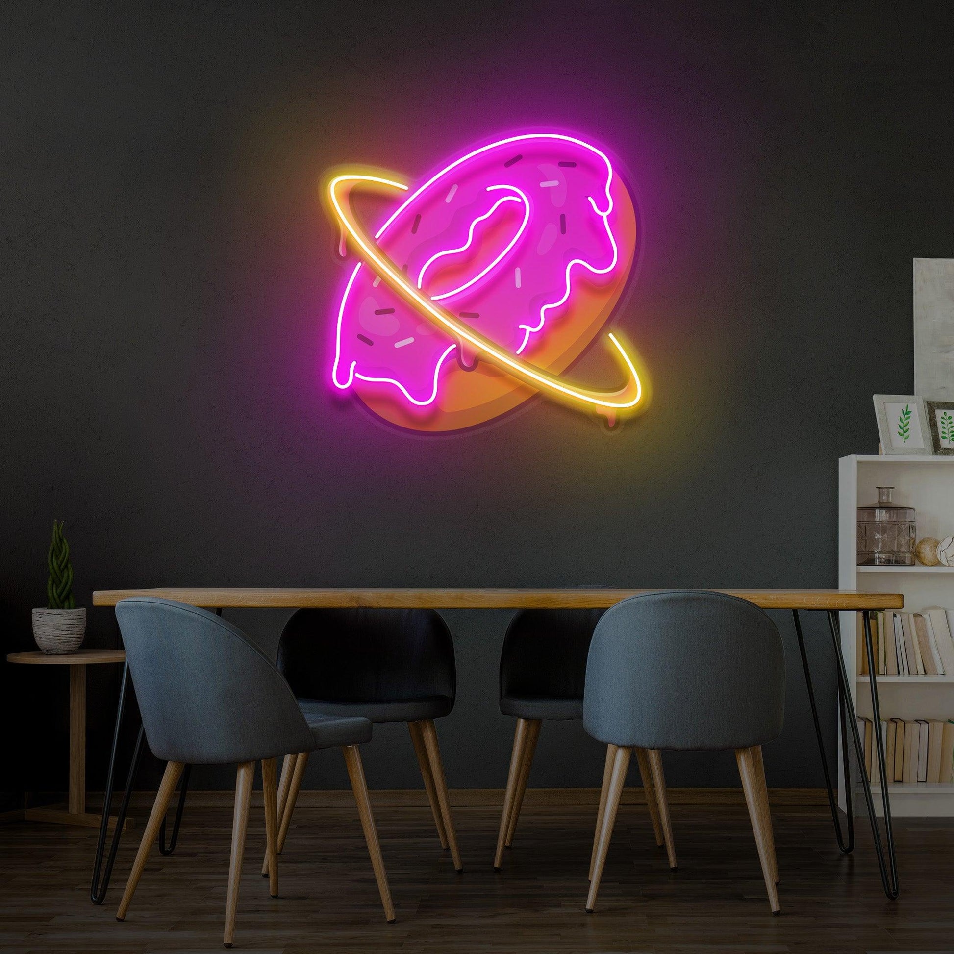 Doughnut Planet Led Neon Acrylic Artwork - Neonzastudio