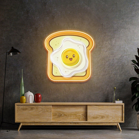 Eggs on Toast Led Neon Acrylic Artwork - Neonzastudio