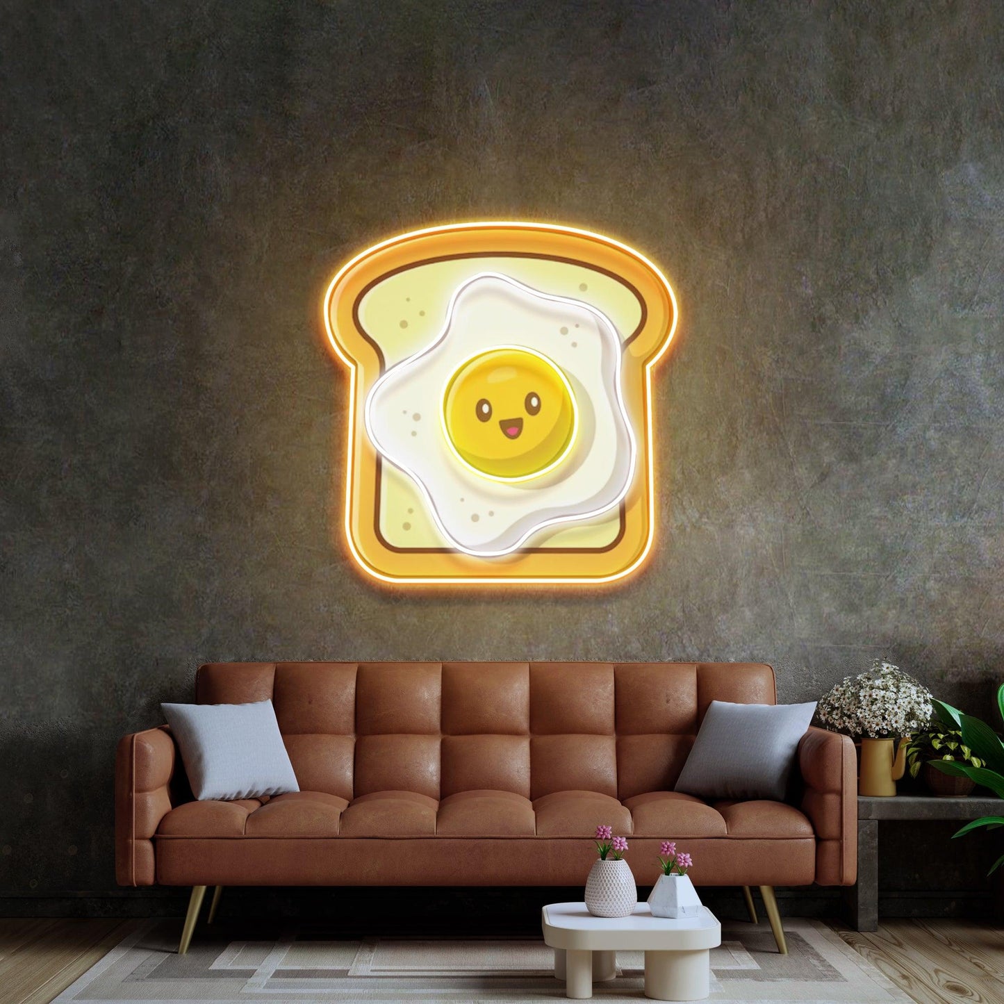 Eggs on Toast Led Neon Acrylic Artwork - Neonzastudio