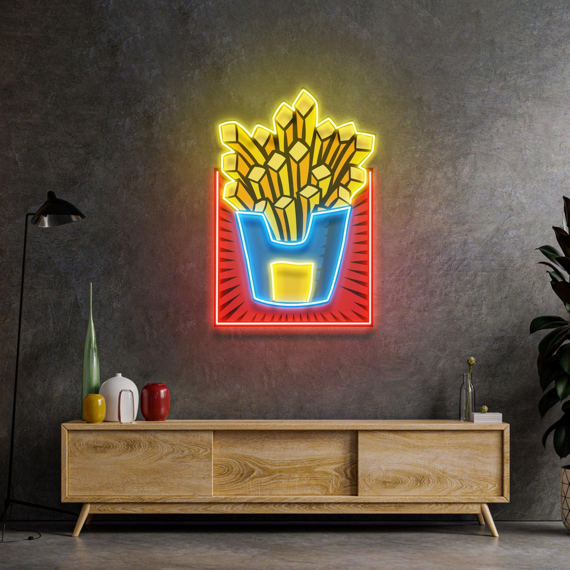 French Fries Led Neon Acrylic Artwork – Neonzastudio