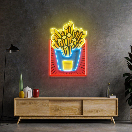 French Fries Led Neon Acrylic Artwork - Neonzastudio