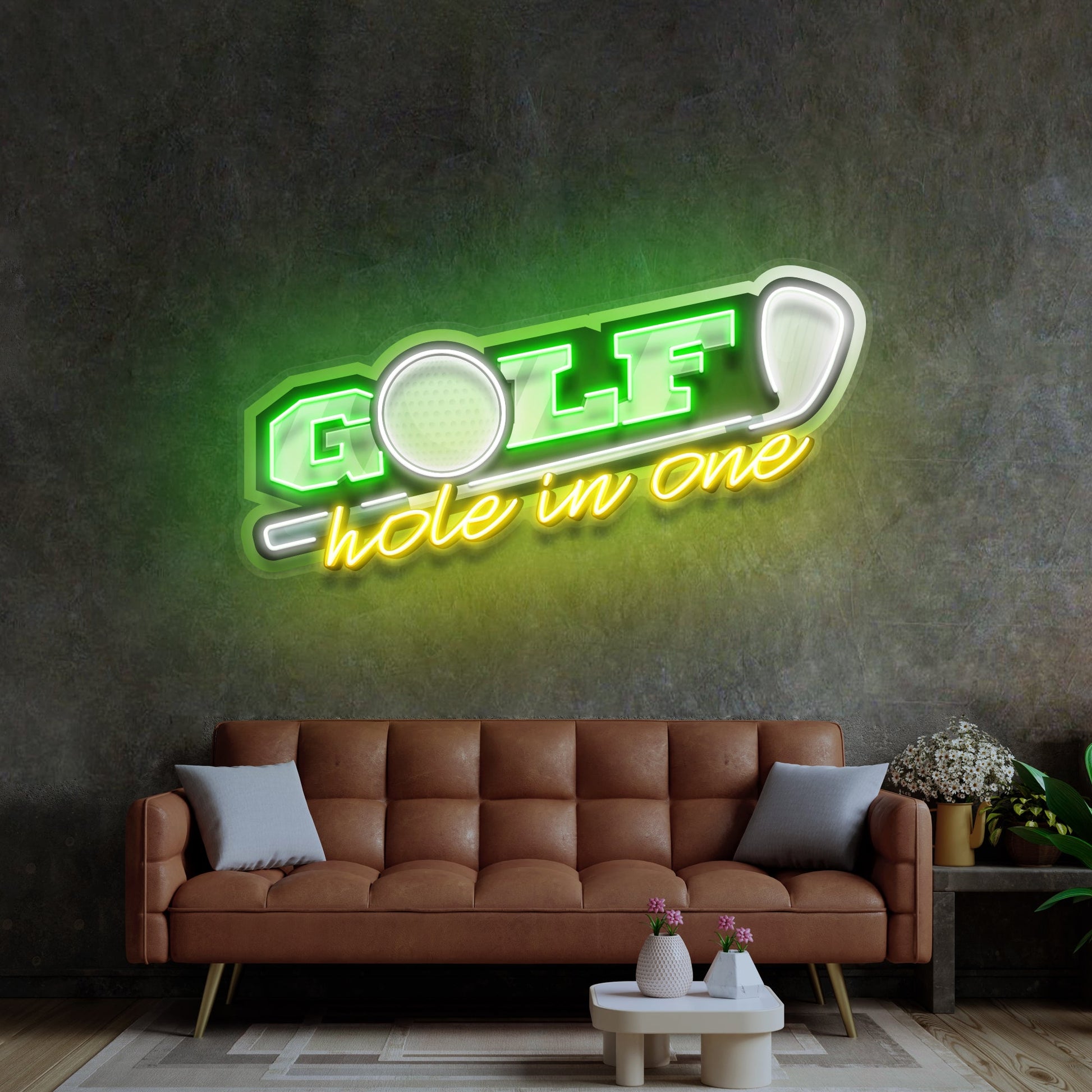 Golf Hole in one Led Neon Acrylic Artwork - Neonzastudio