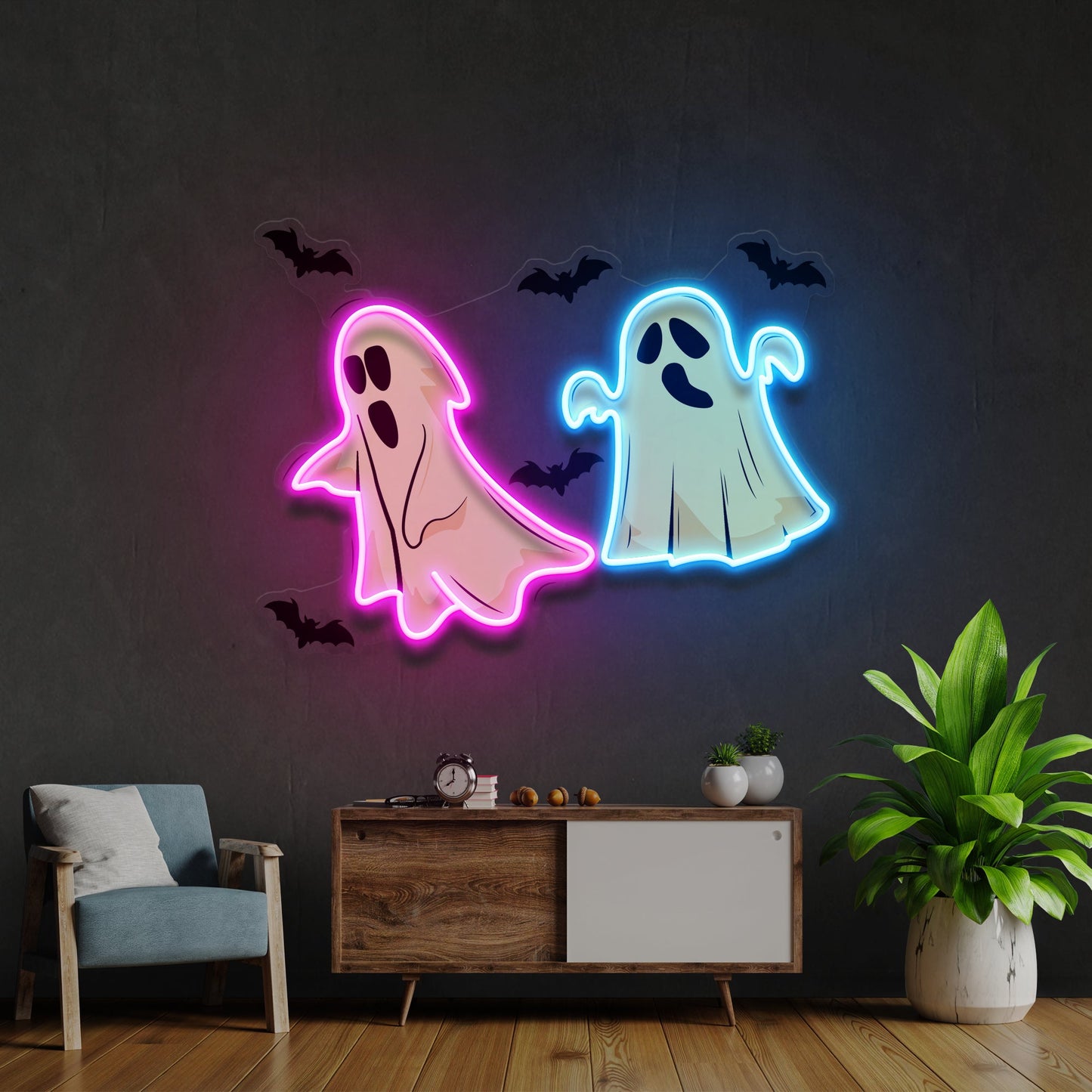 Halloween Ghost Cute Artwork Led Neon Sign Light - Neonzastudio