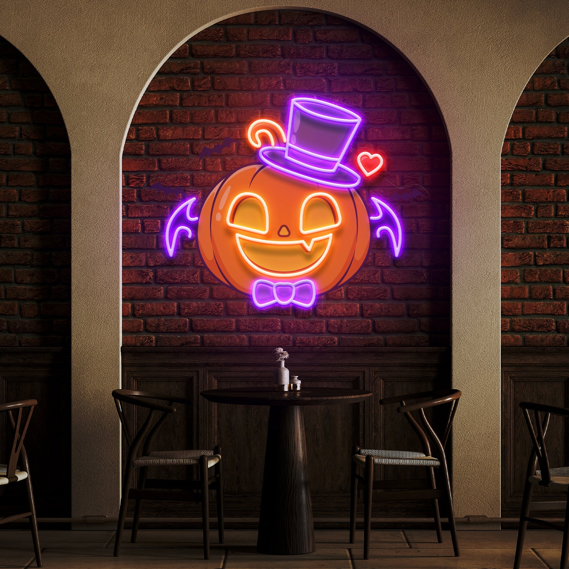 Halloween Monster Pumpkin Artwork Led Neon Sign Light - Neonzastudio