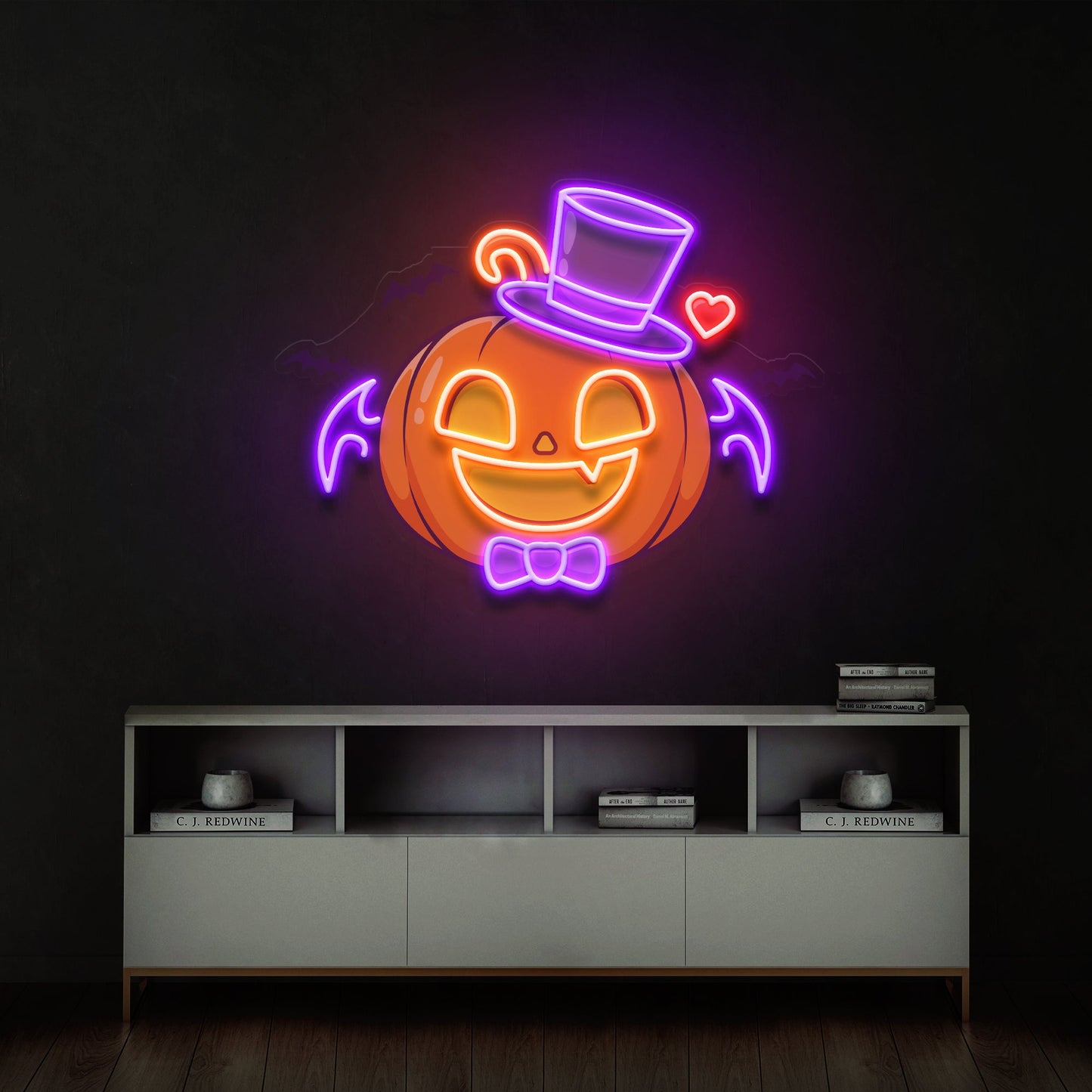 Halloween Monster Pumpkin Artwork Led Neon Sign Light - Neonzastudio