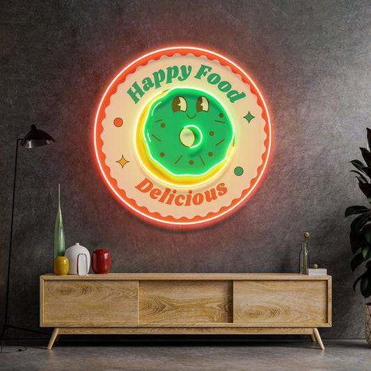 Happy Food Delicious Led Neon Acrylic Artwork - Neonzastudio