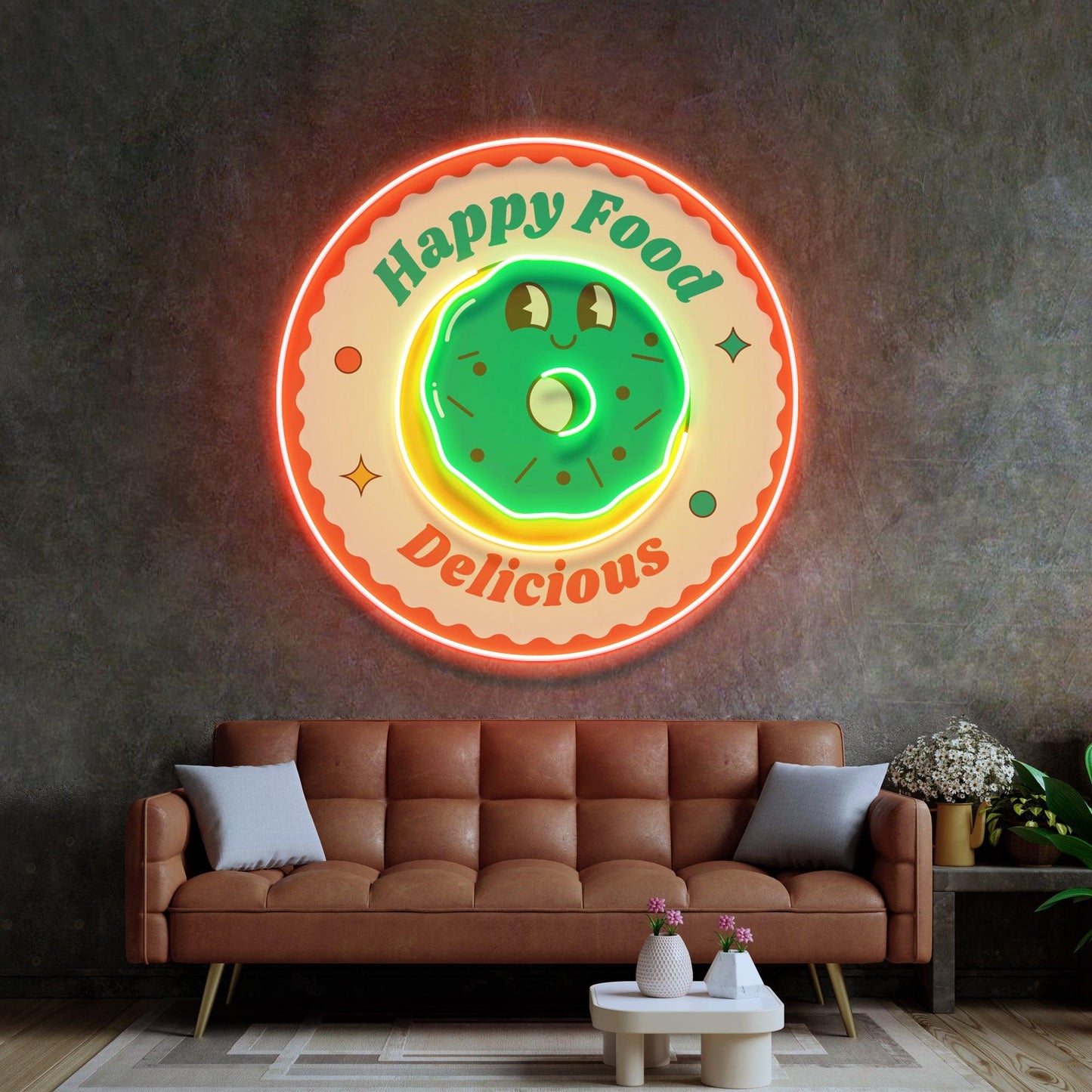 Happy Food Delicious Led Neon Acrylic Artwork - Neonzastudio