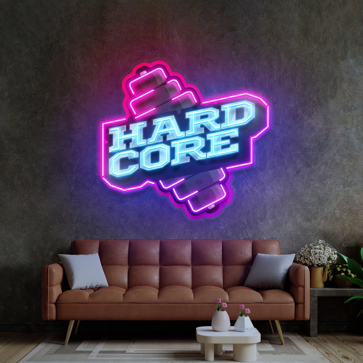 Hardcore Dumbell LED Neon Sign Light Pop Art - Neonzastudio