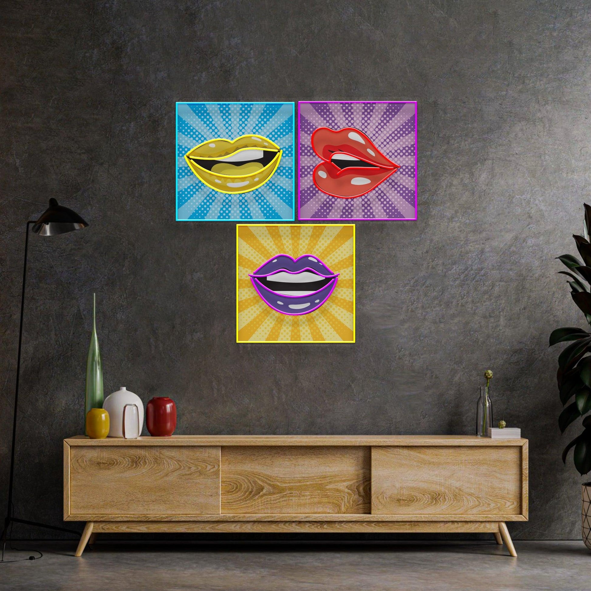 Lip Frame Led Neon Acrylic Artwork - Neonzastudio