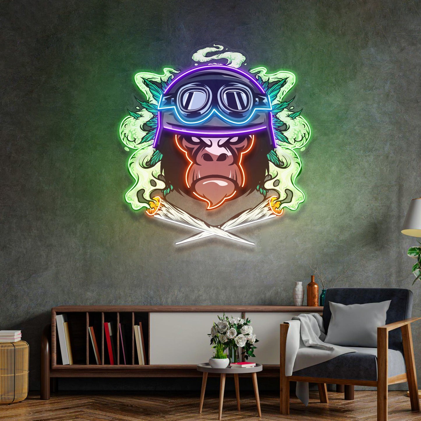 Monkey Soldier LED Neon Sign Light Pop Art - Neonzastudio