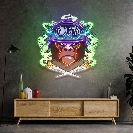 Monkey Soldier LED Neon Sign Light Pop Art - Neonzastudio