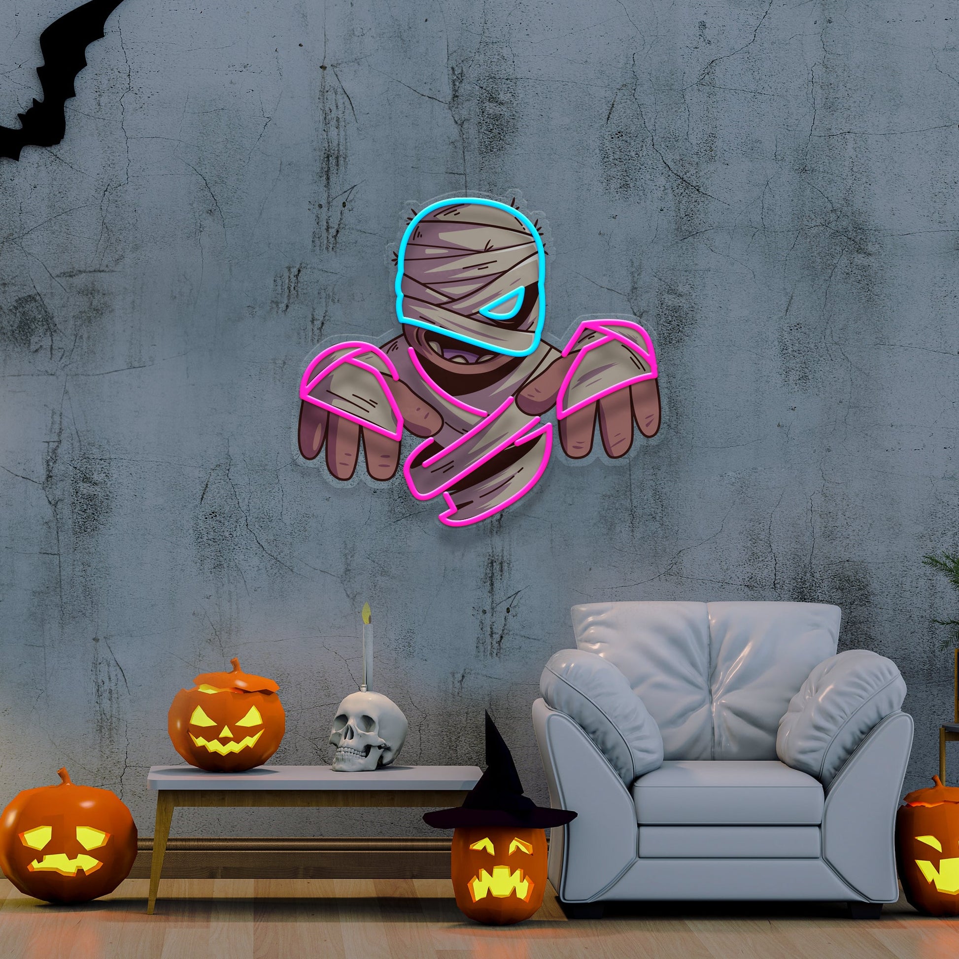 Mummy Halloween Artwork Led Neon Sign Light - Neonzastudio