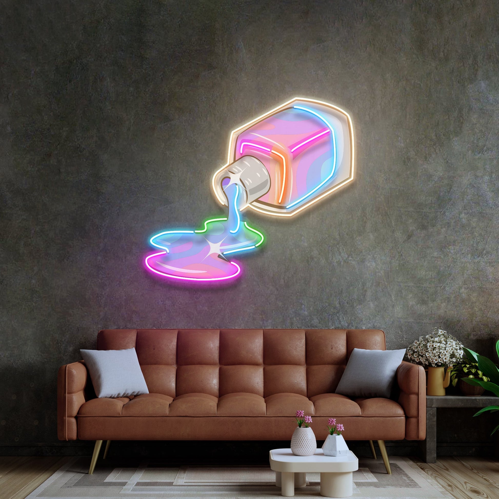 Nail Polish Spilling LED Neon Sign Light Pop Art - Neonzastudio