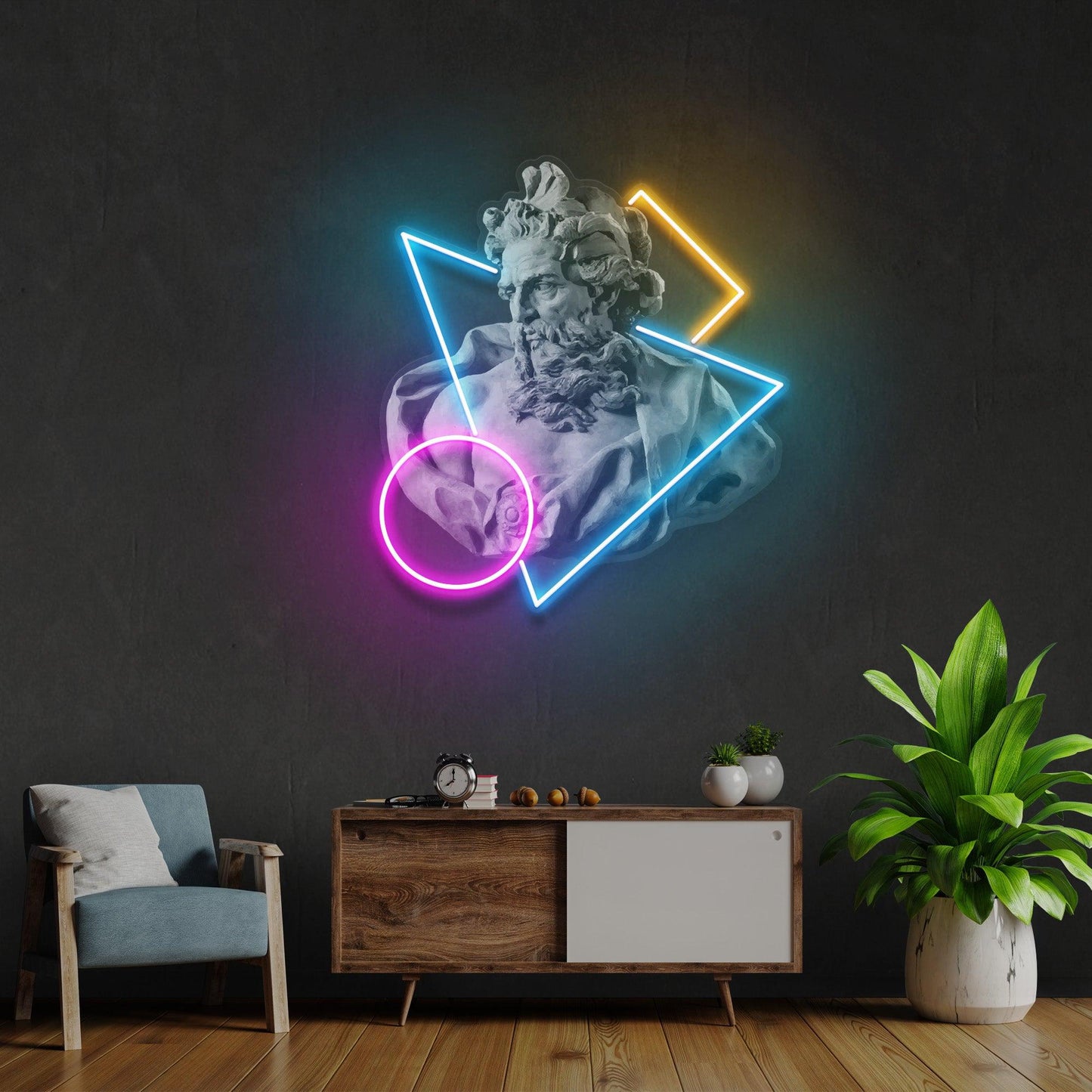 Neptune God of the Sea Led Neon Acrylic Artwork - Neonzastudio