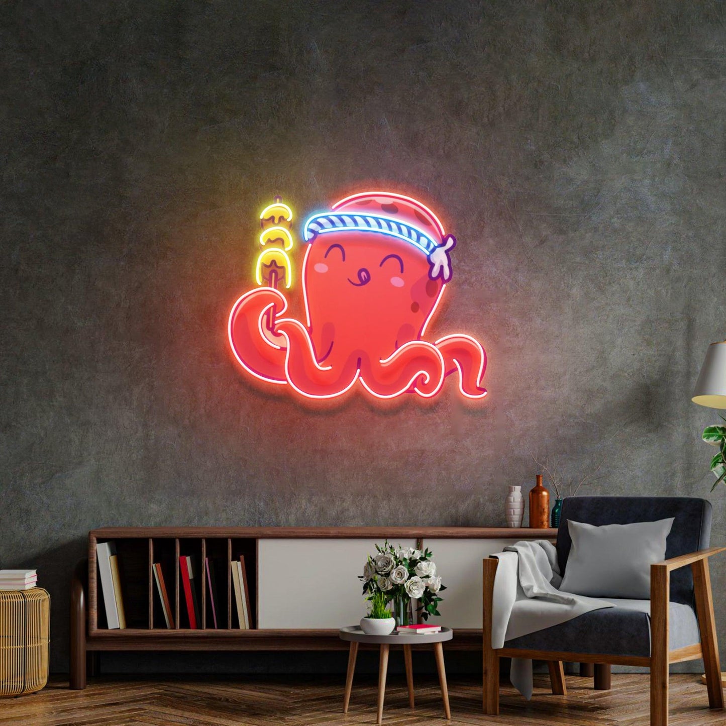 Octopus Neon Acrylic Artwork - Neonzastudio