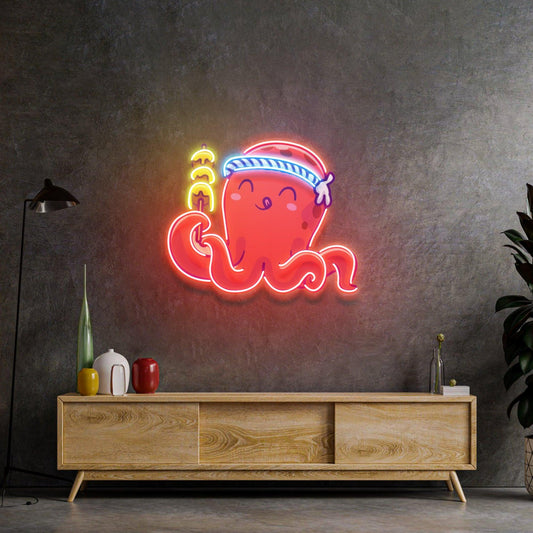 Octopus Neon Acrylic Artwork - Neonzastudio