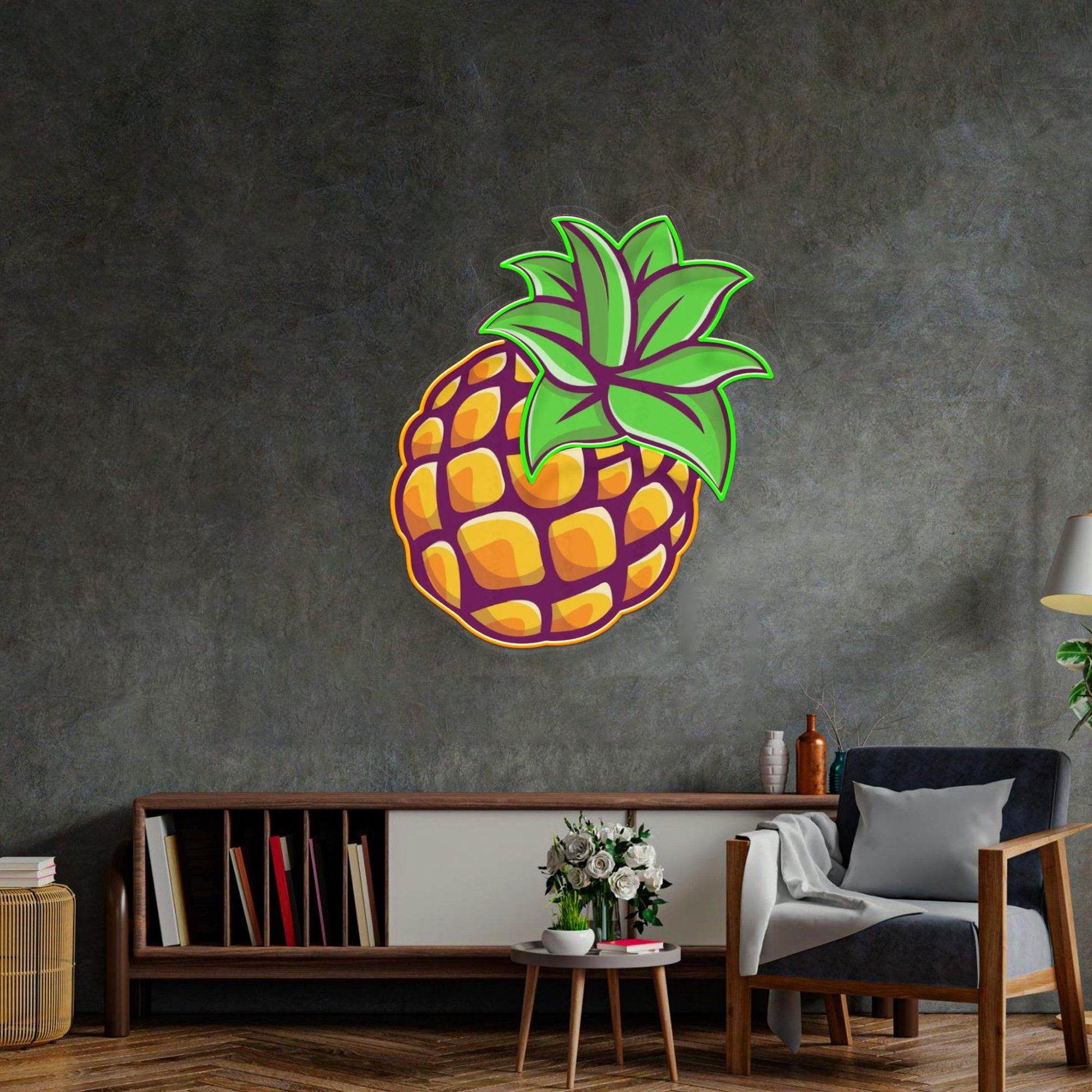 Pineapple Neon Acrylic Artwork - Neonzastudio