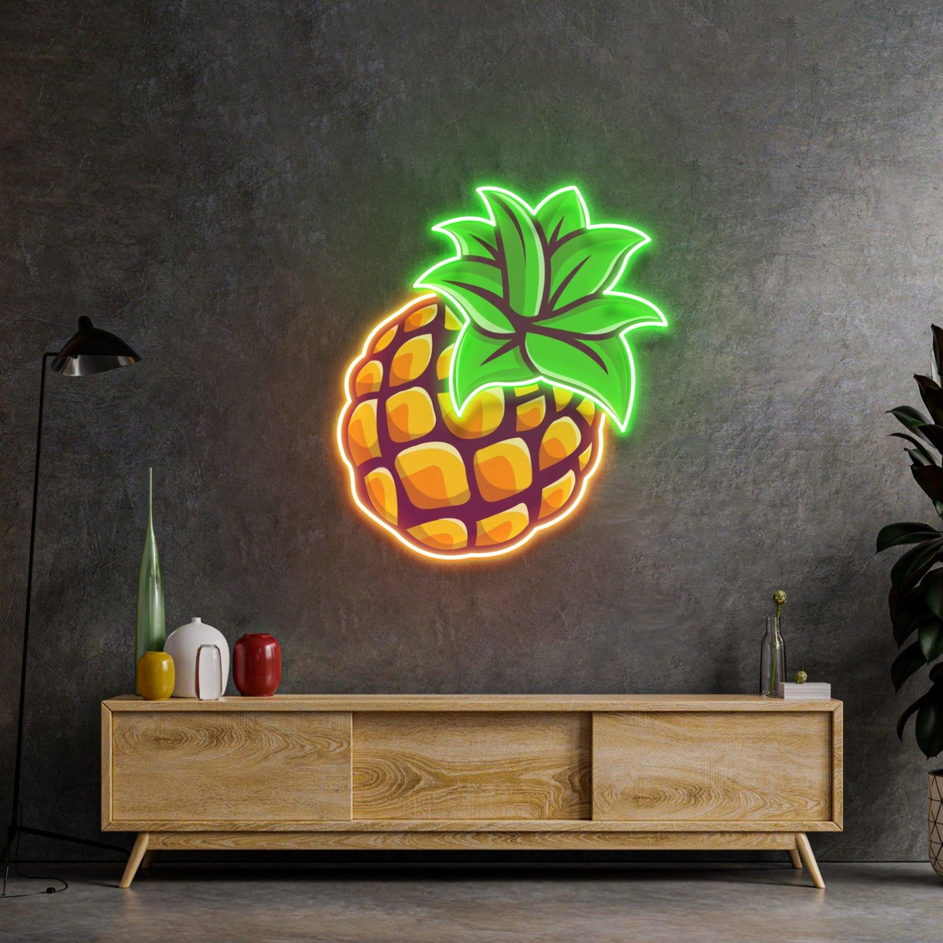 Pineapple Neon Acrylic Artwork - Neonzastudio