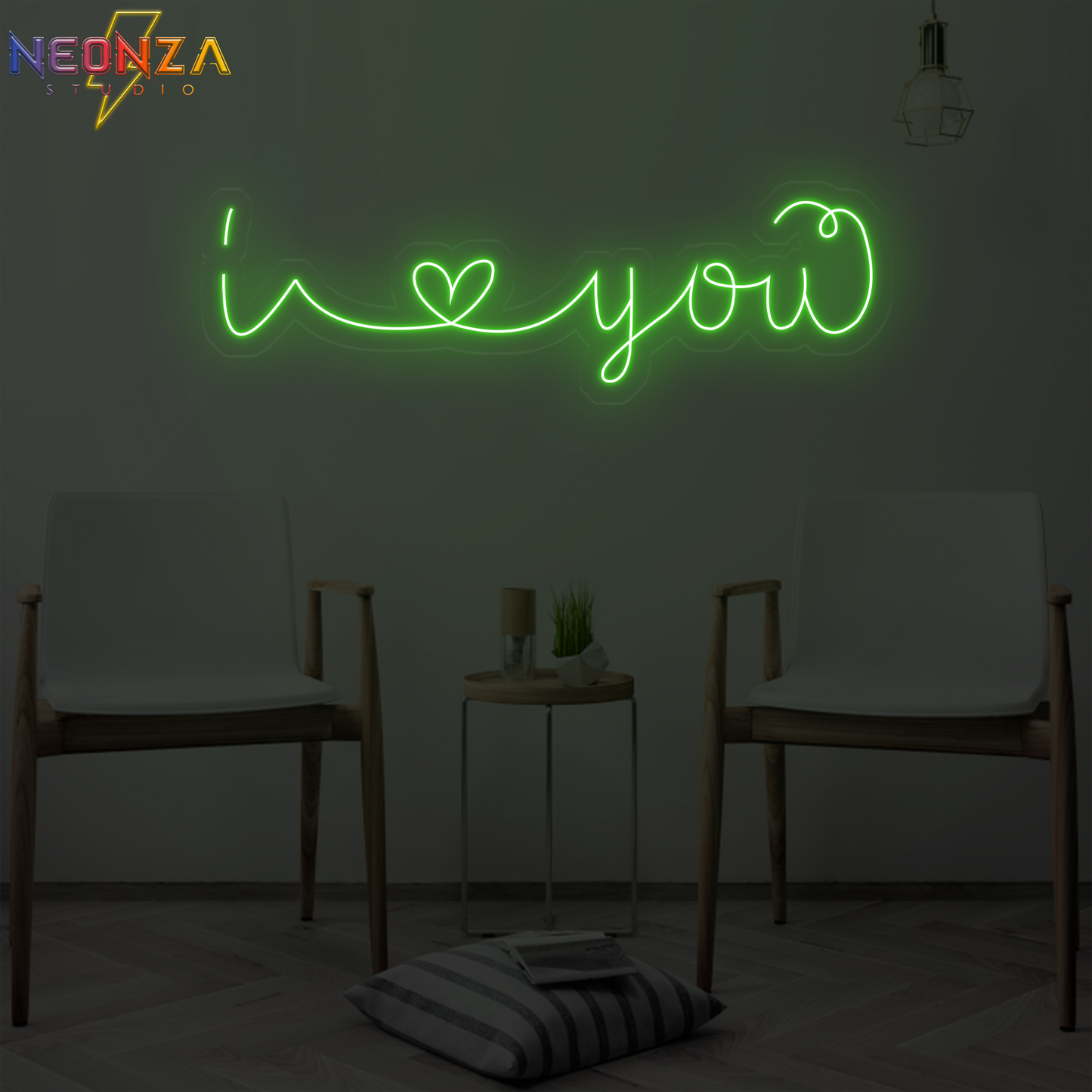 i love you Neon quote Sign green