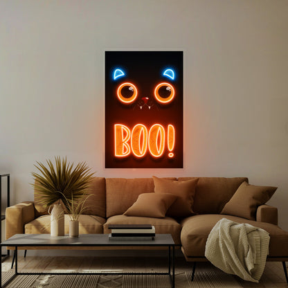 Pumpkin Halloween Cat Artwork Led Neon Sign Light - Neonzastudio