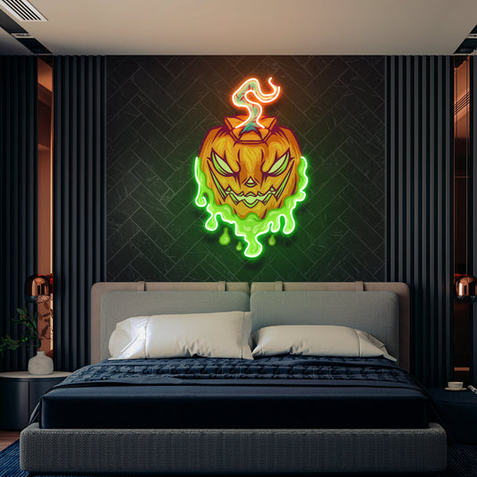Pumpkin Monster Artwork Led Neon Sign Light - Neonzastudio