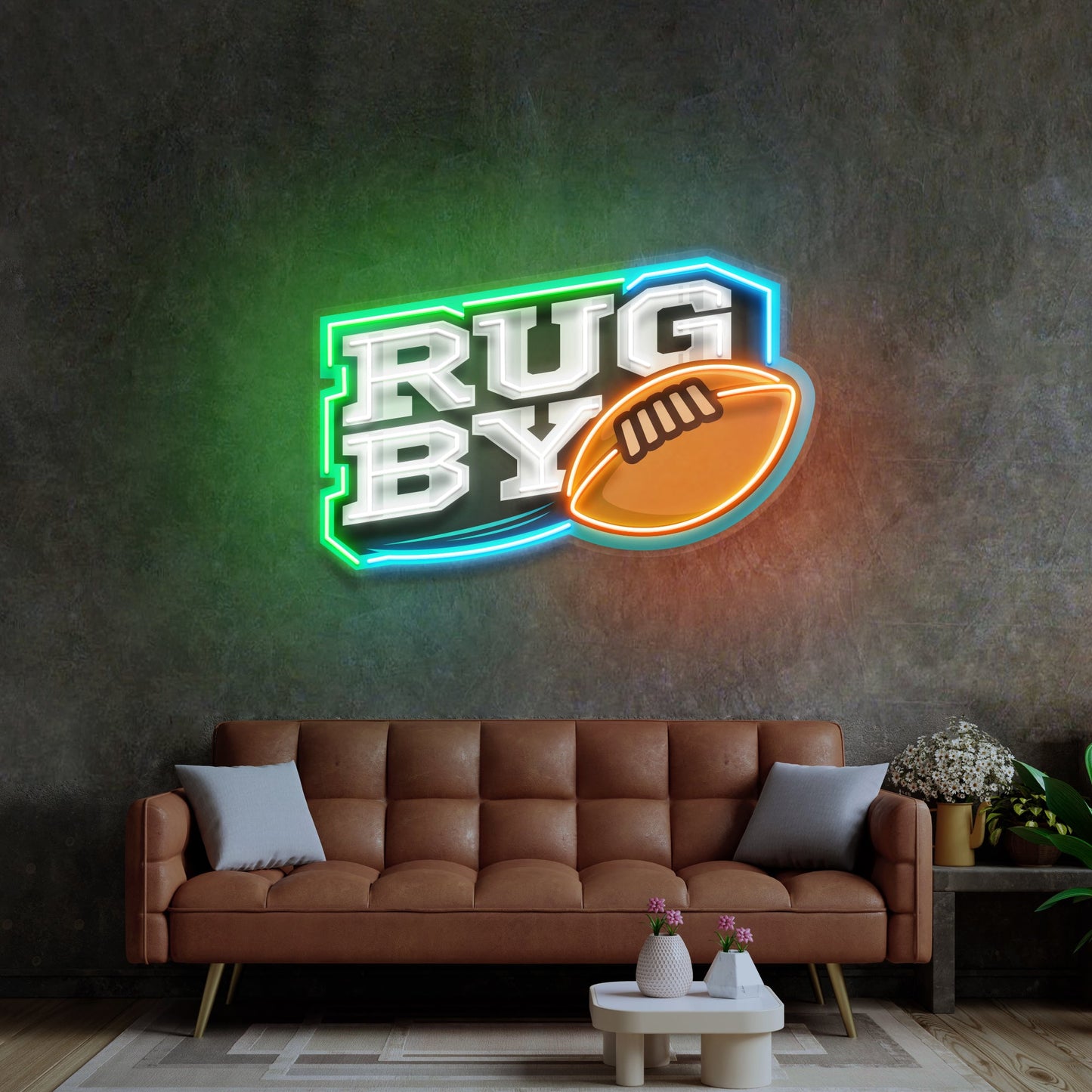 Rugby Ball LED Neon Sign Light Pop Art - Neonzastudio