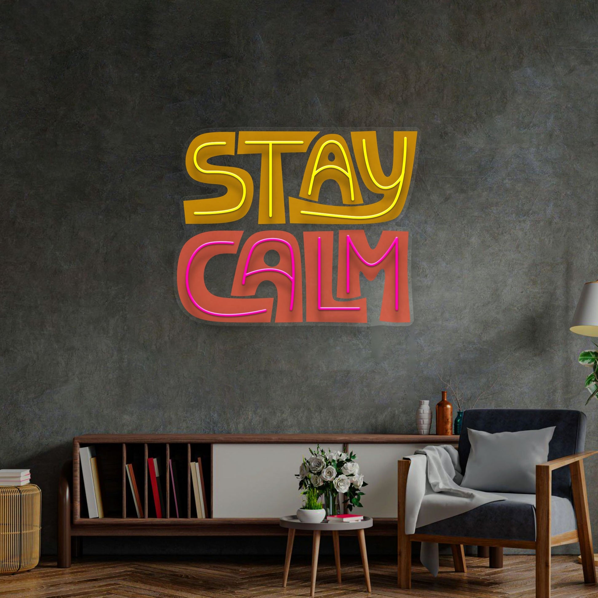 Stay Calm LED Neon Sign Light Pop Art - Neonzastudio