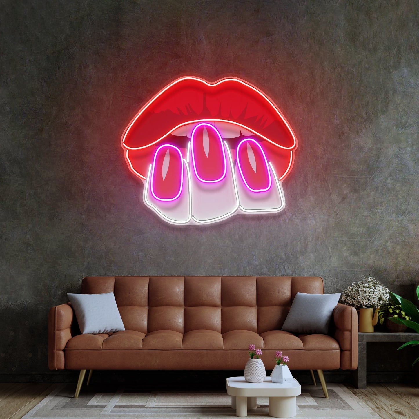 Sexy Hands on Lips LED Neon Sign Light Pop Art